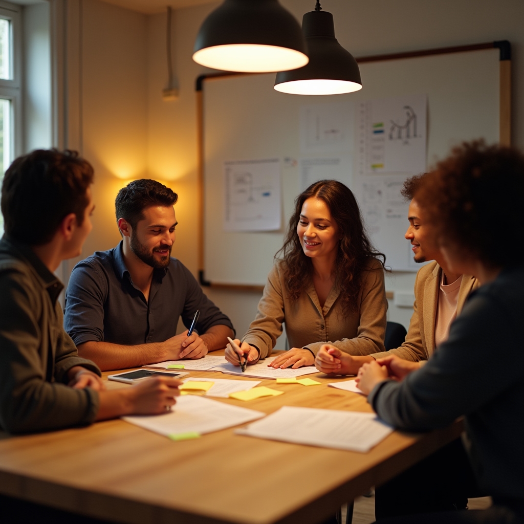 Kleine Gruppe bei einem Workshop zur finanziellen Neuorientierung